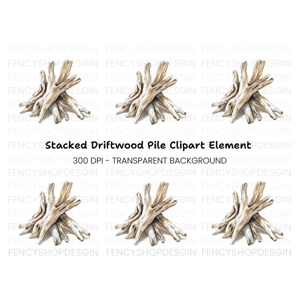 Stacked Driftwood Clipart Bundle