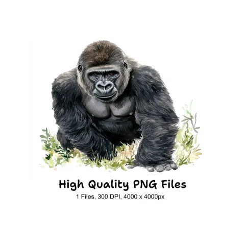 Majestic Gorilla Clipart Bundle