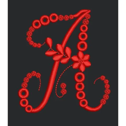 Floral Red Embroidery Design