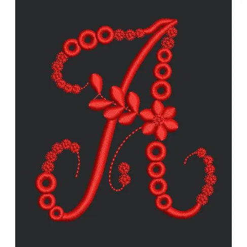 Floral Red Embroidery Design