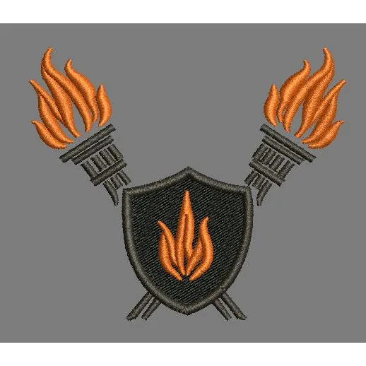 Fire Shield Embroidery Design