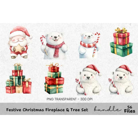 Christmas Gift Box Clipart Bundle