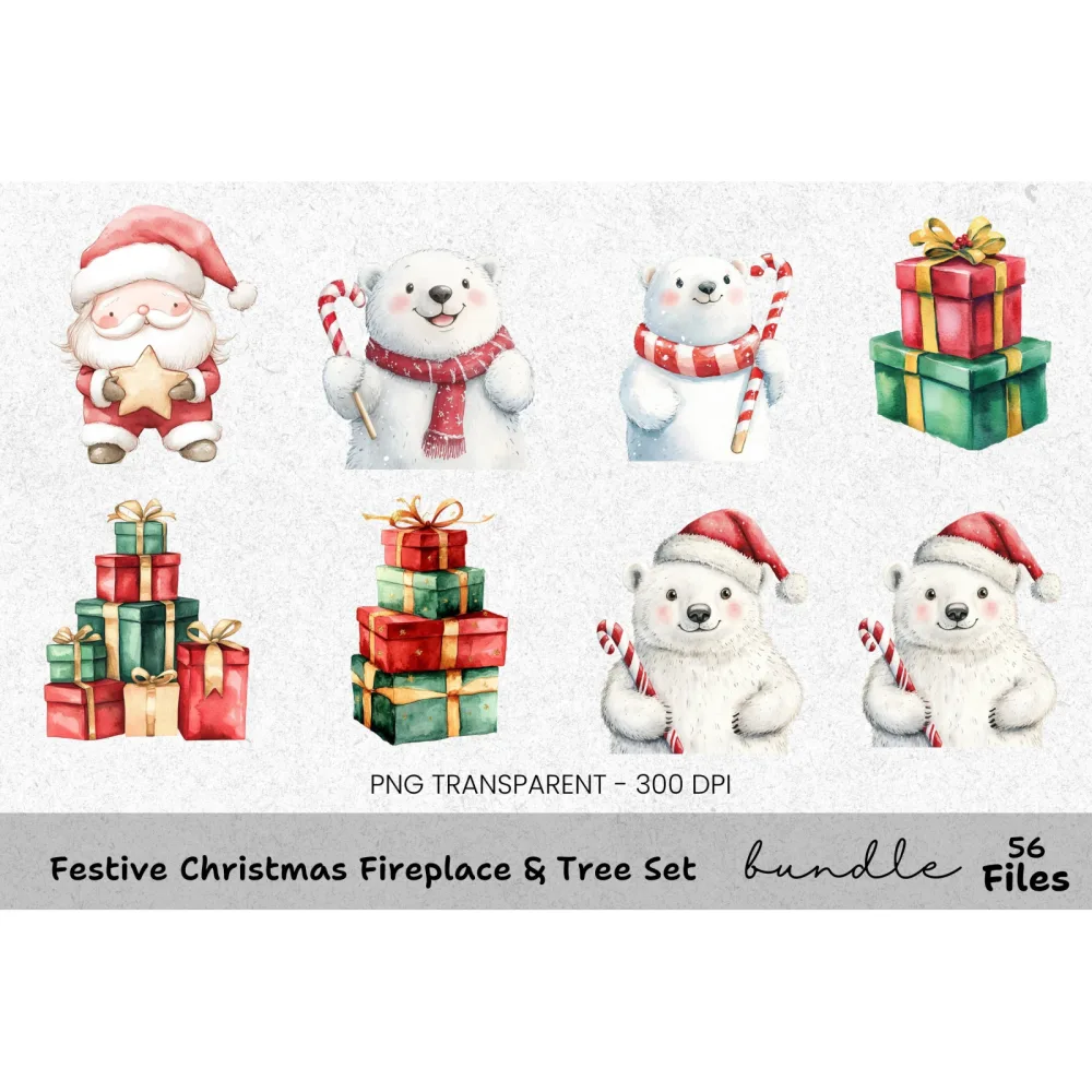 Christmas Gift Box Clipart Bundle