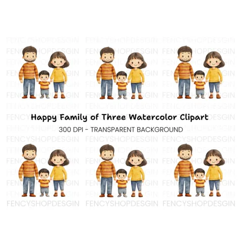 Family of Three Clipart Bundle