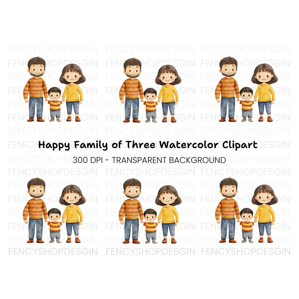 Family of Three Clipart Bundle