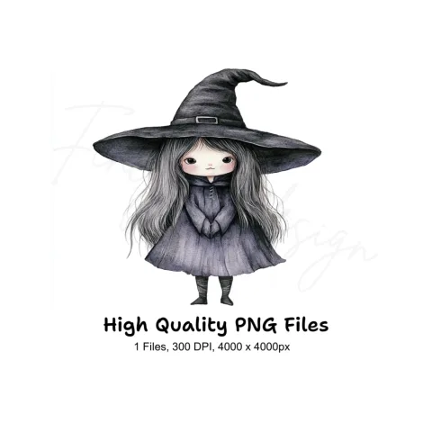 Adorable Little Witch Clipart Bundle