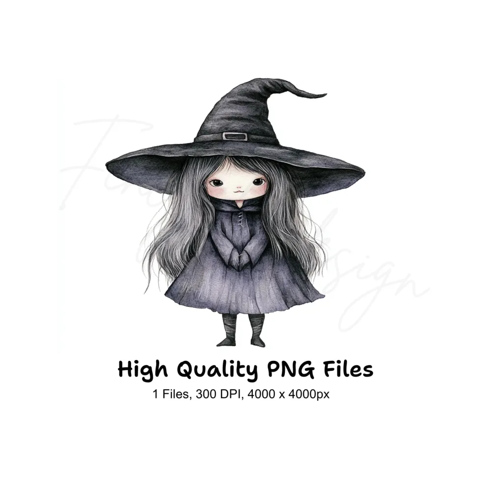Adorable Little Witch Clipart Bundle