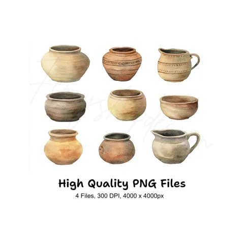 Ancient Pottery Clipart Bundle