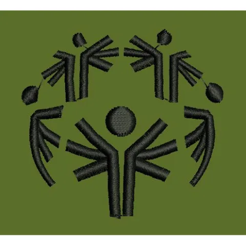 Abstract Humanoid Connection Symbol Embroidery Design