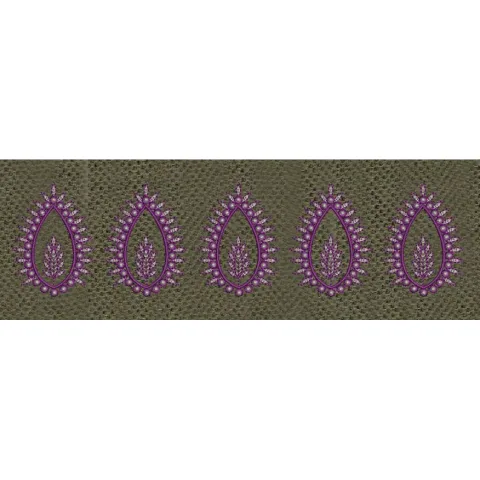 Row Of Flower Embroidery Design