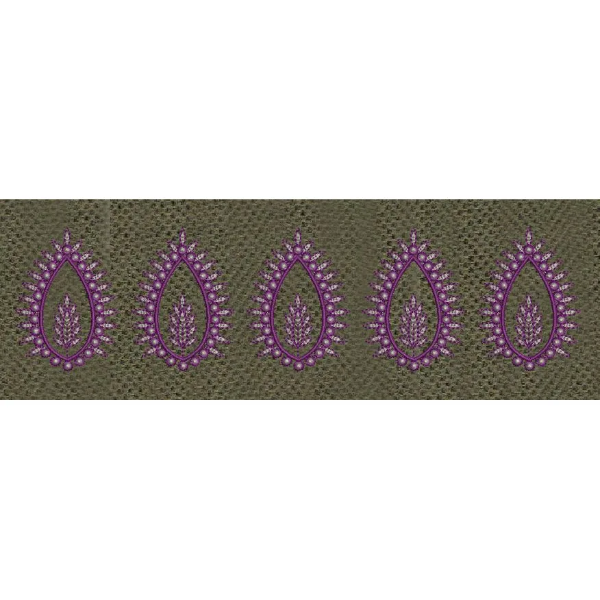 Row Of Flower Embroidery Design