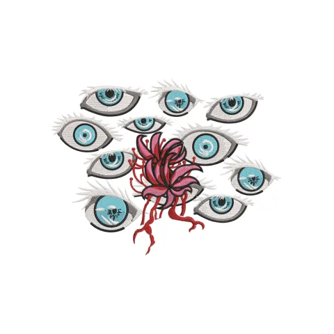 Plant Eyes Embroidery Design