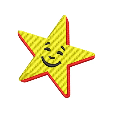 Happy Star Embroidery Design