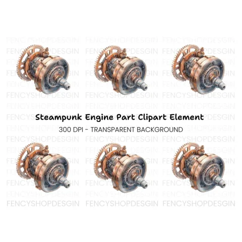 Steampunk Gear Mechanism Clipart Bundle