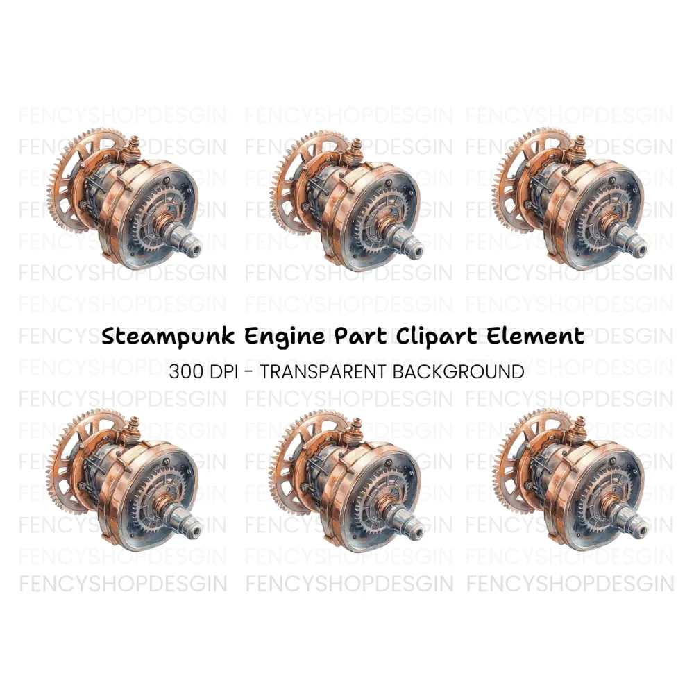 Steampunk Gear Mechanism Clipart Bundle