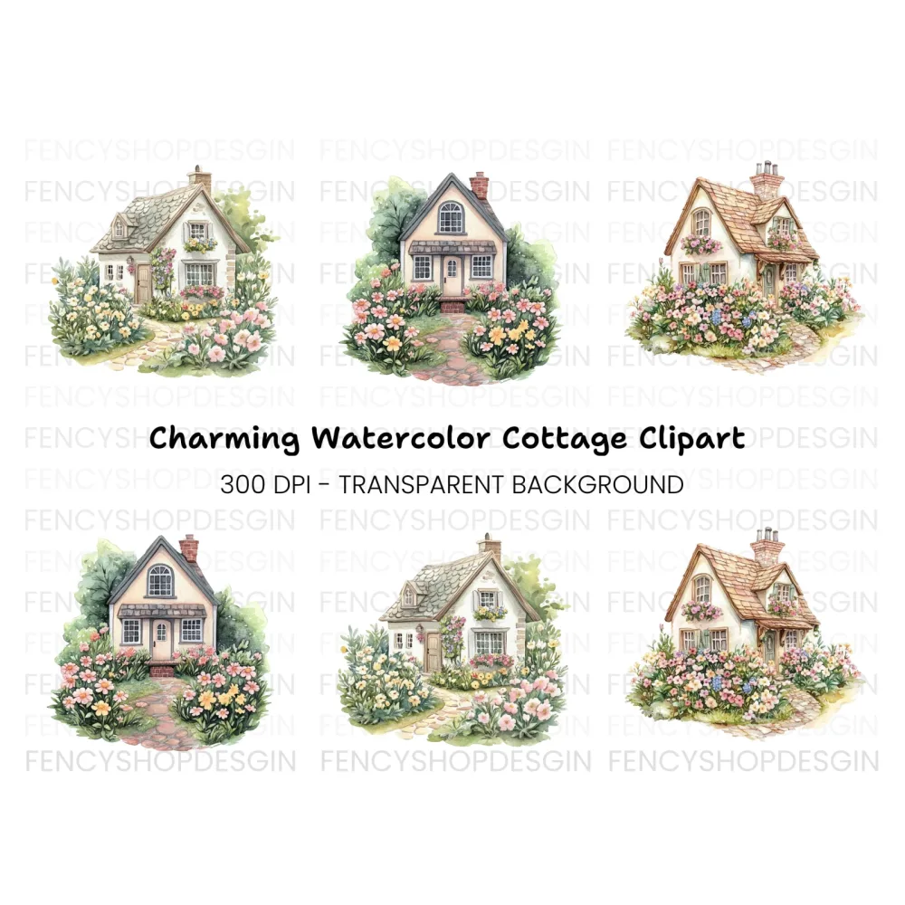 Charming Cottage Clipart Bundle