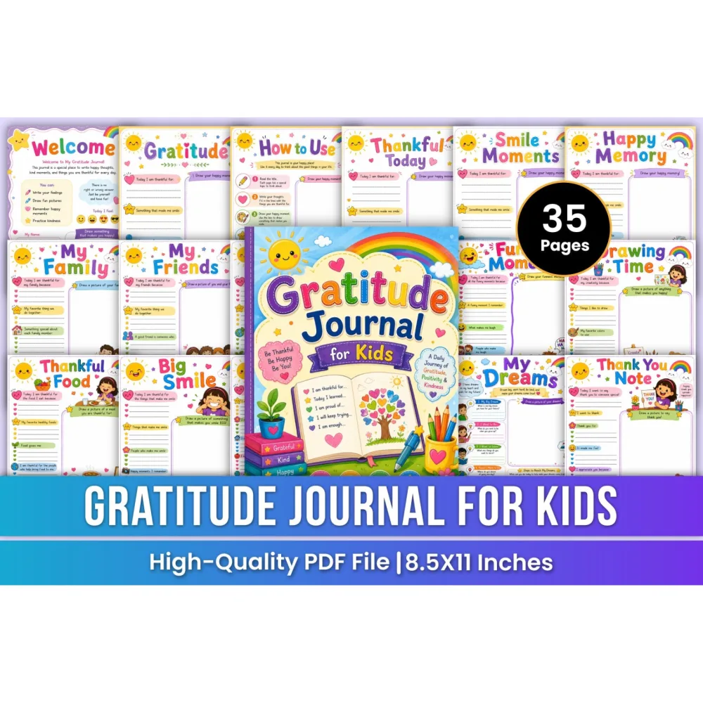 Gratitude For Kids Journal