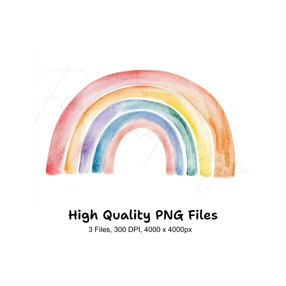 Boho Rainbow Clipart Bundle
