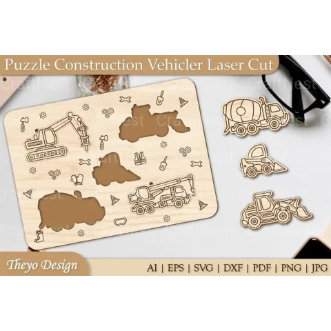 Construction Vehicle Puzzle SVG