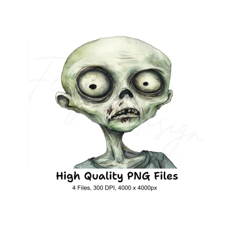 Cute Zombie Clipart Bundle