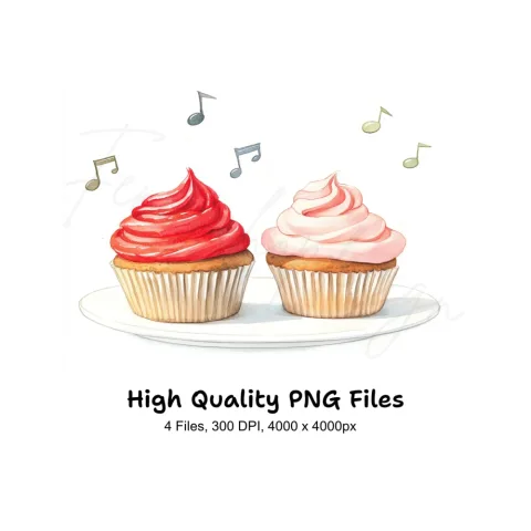 Musical Cupcakes Clipart Bundle