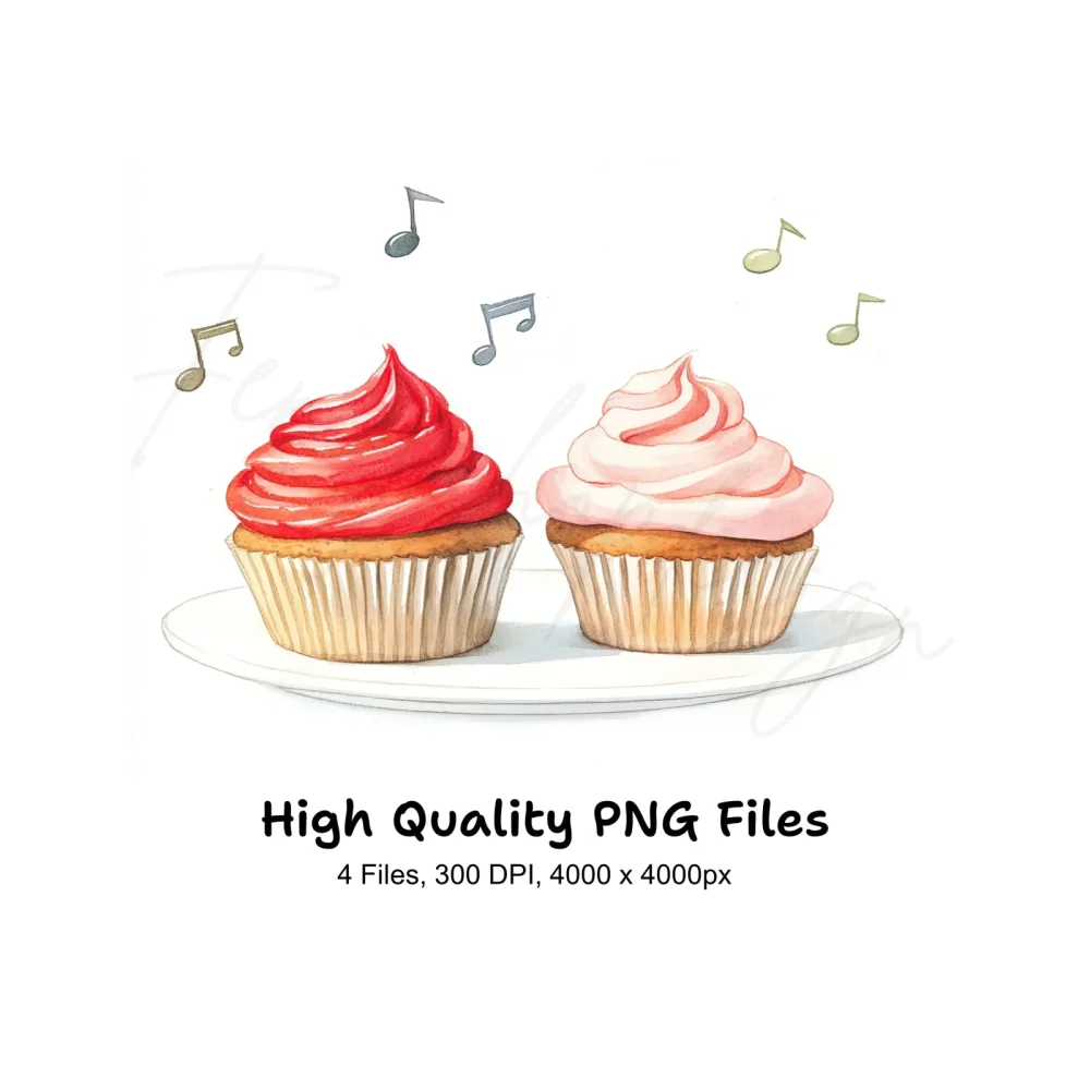 Musical Cupcakes Clipart Bundle
