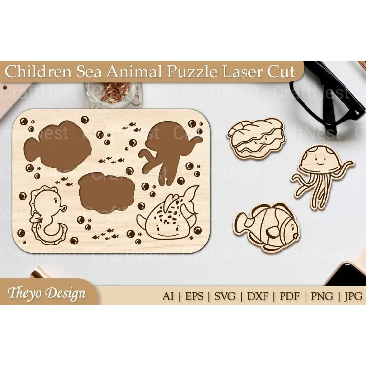 Sea Animal Puzzle SVG