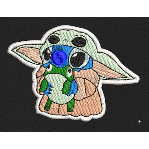 Alien Buddy Frog Holder Embroidery Design
