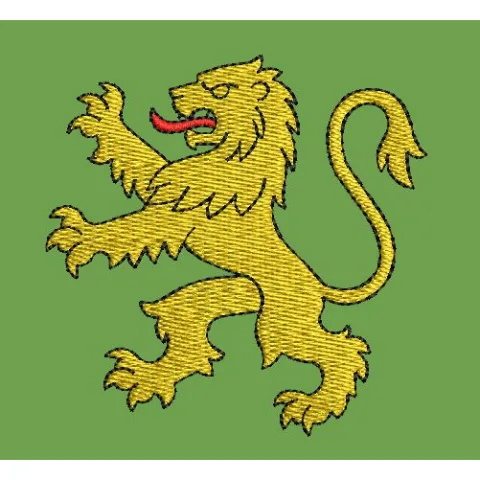 Lion Yellow Colour Embroidery Design