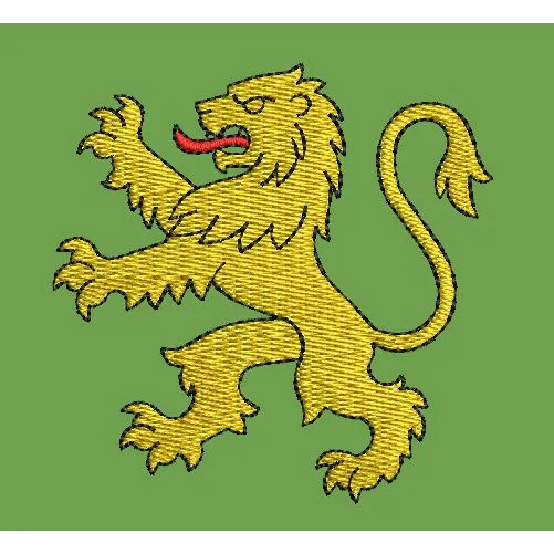 Lion Yellow Colour Embroidery Design
