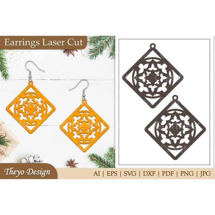 Lasercut Mandala Earrings SVG Bundle