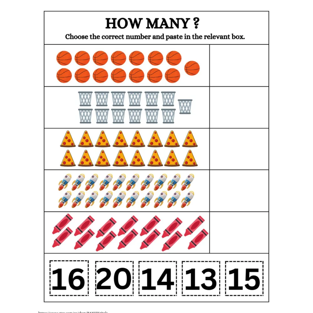 How Many Cut and Paste Counting Numbers