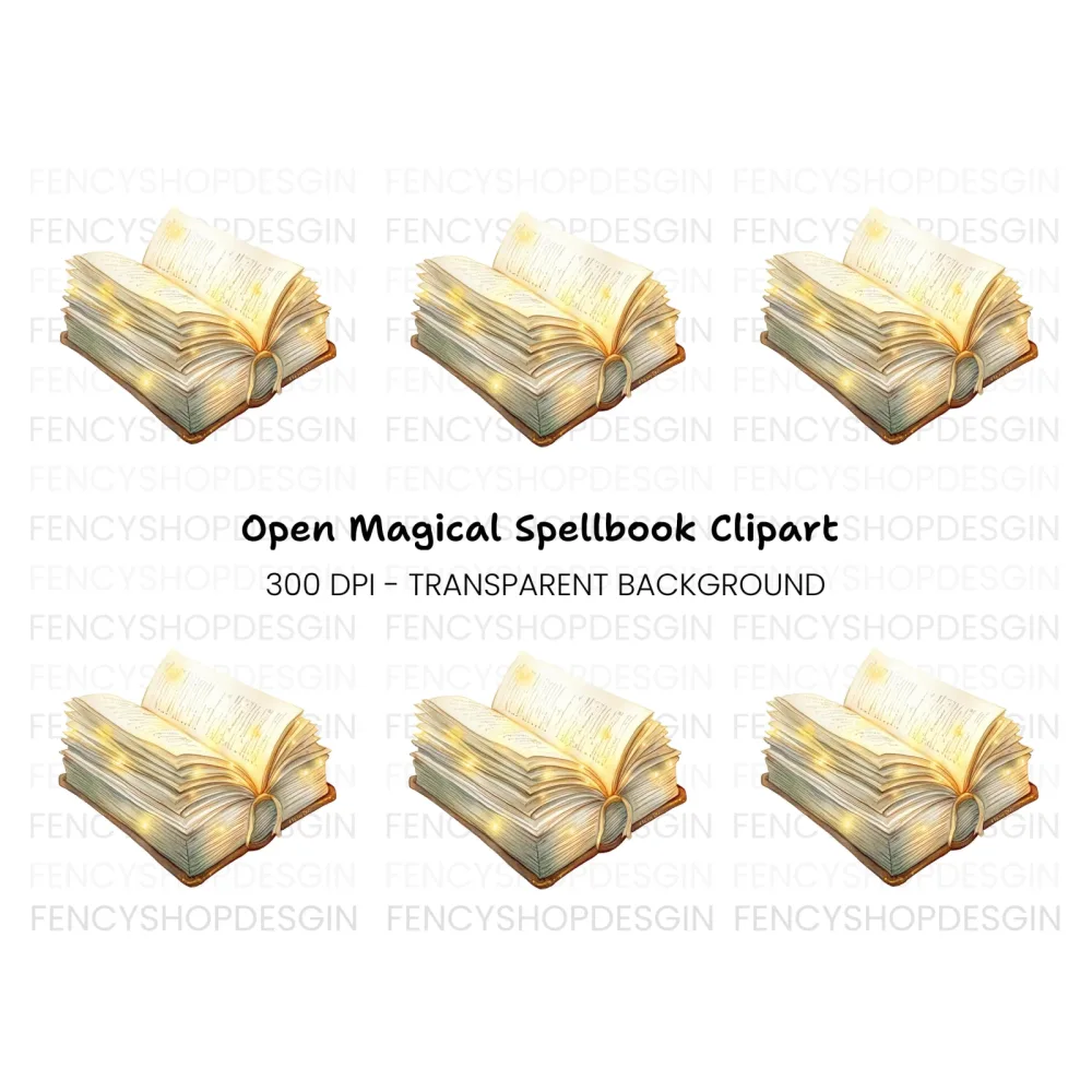 Open Magical Book Clipart Bundle