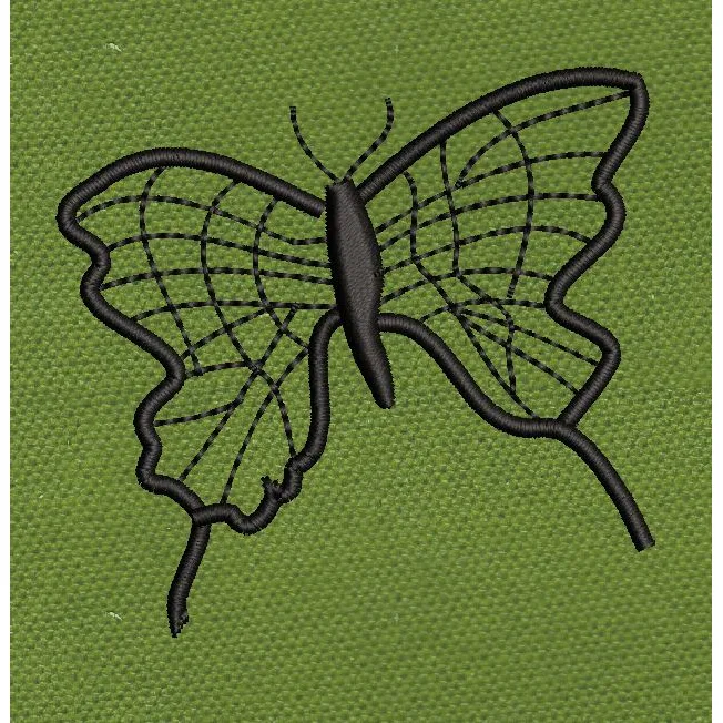 Butterfly Black Web Embroidery Design