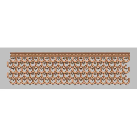 Multi Layered Scalloped Scale Border Embroidery Design