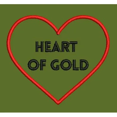 Heart of Gold Embroidery Design