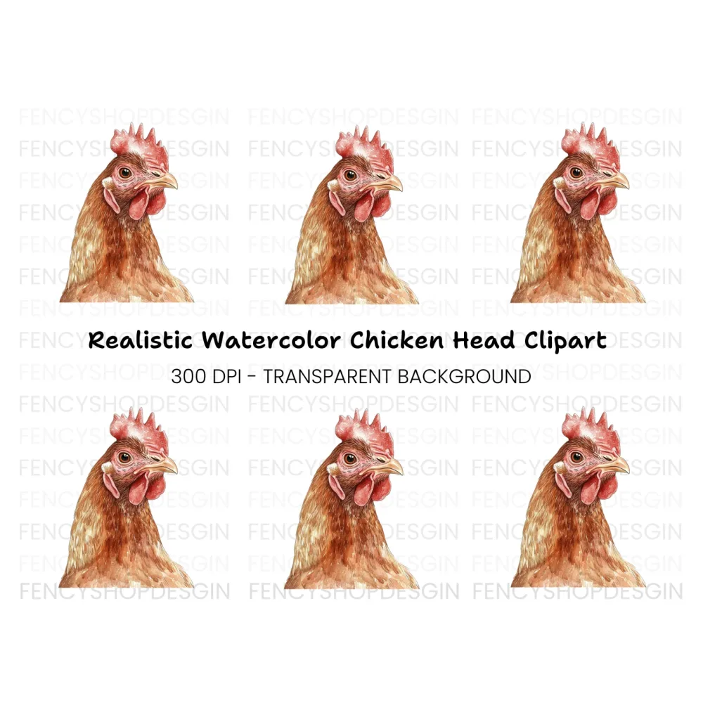 Detailed Hen Head Clipart Bundle
