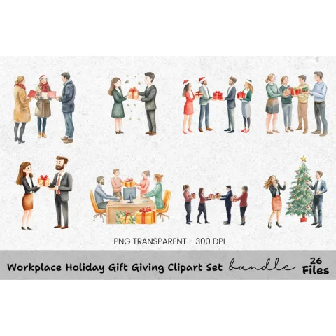 Holiday Gift Exchange Clipart Bundle