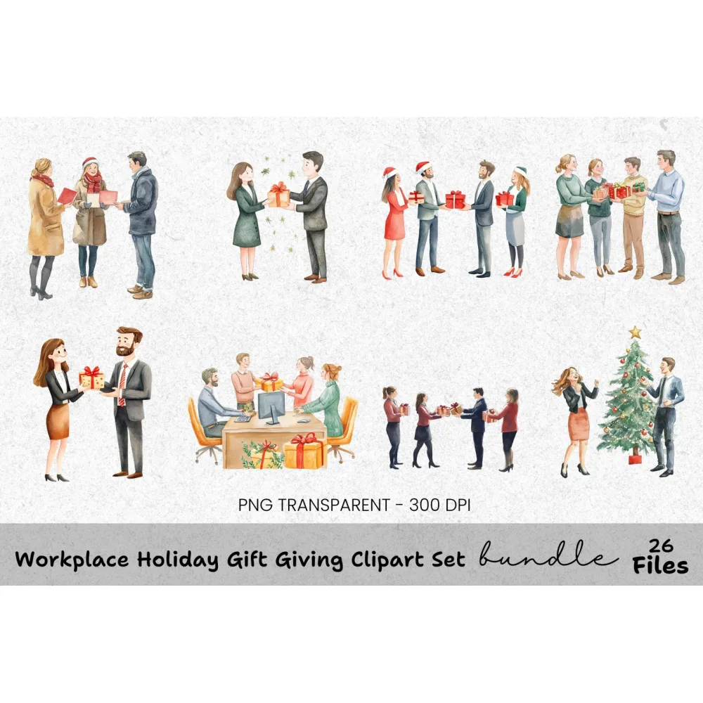 Holiday Gift Exchange Clipart Bundle