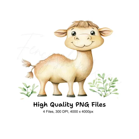Charming Baby Camel Clipart Bundle