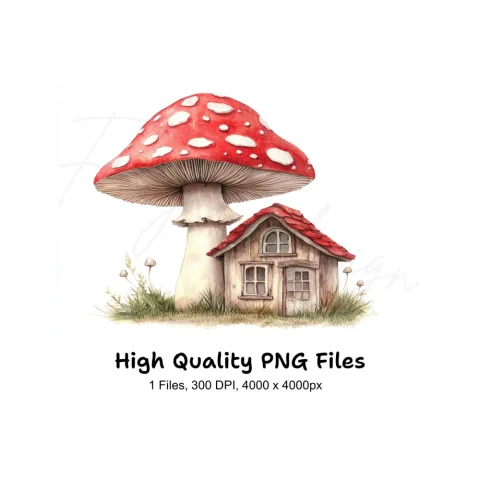 Mushroom House Clipart Bundle