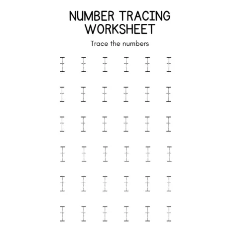Number Tracing Practice Worksheets