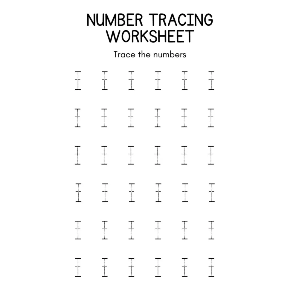 Number Tracing Practice Worksheets