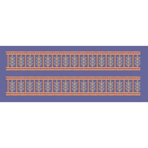 Vertical Sprout Dual Columnar Border Embroidery Design