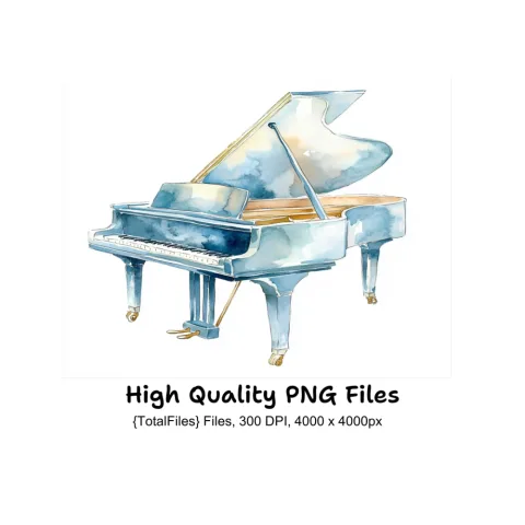 Elegant Grand Piano Clipart Bundle
