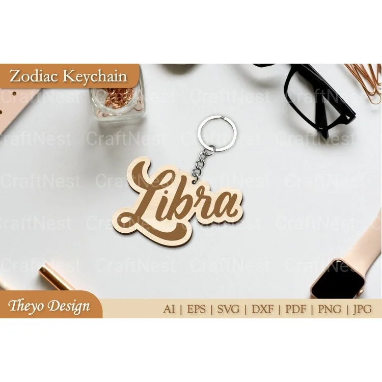 Zodiac Key Chain SVG Bundle