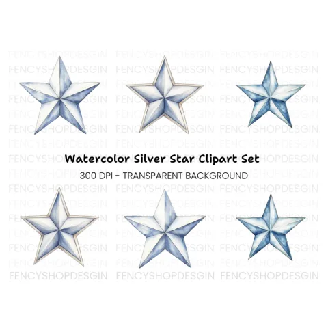 Blue Star Clipart Bundle
