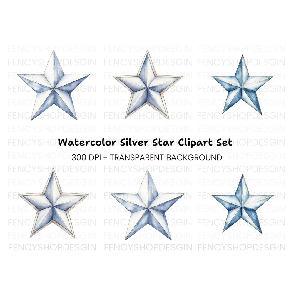 Blue Star Clipart Bundle