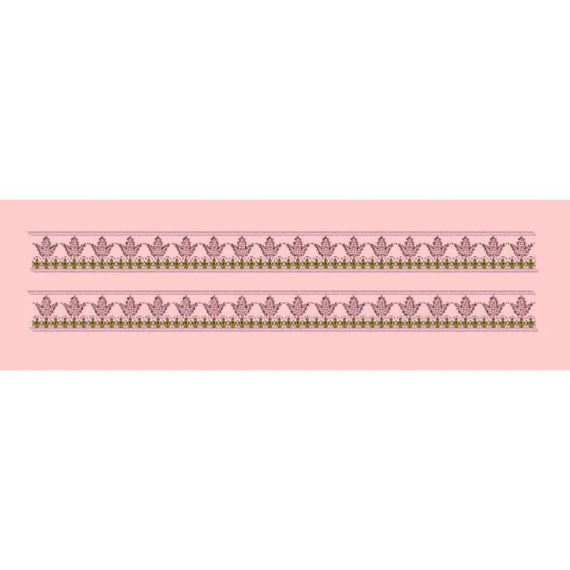 Ornate Fleur De Lis Dual Trim Embroidery Design