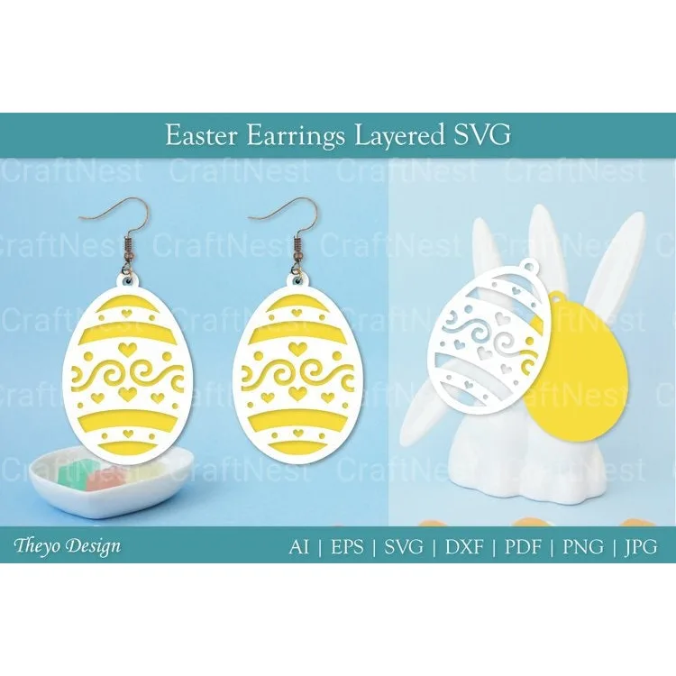 Easter Egg Earrings SVG Bundle